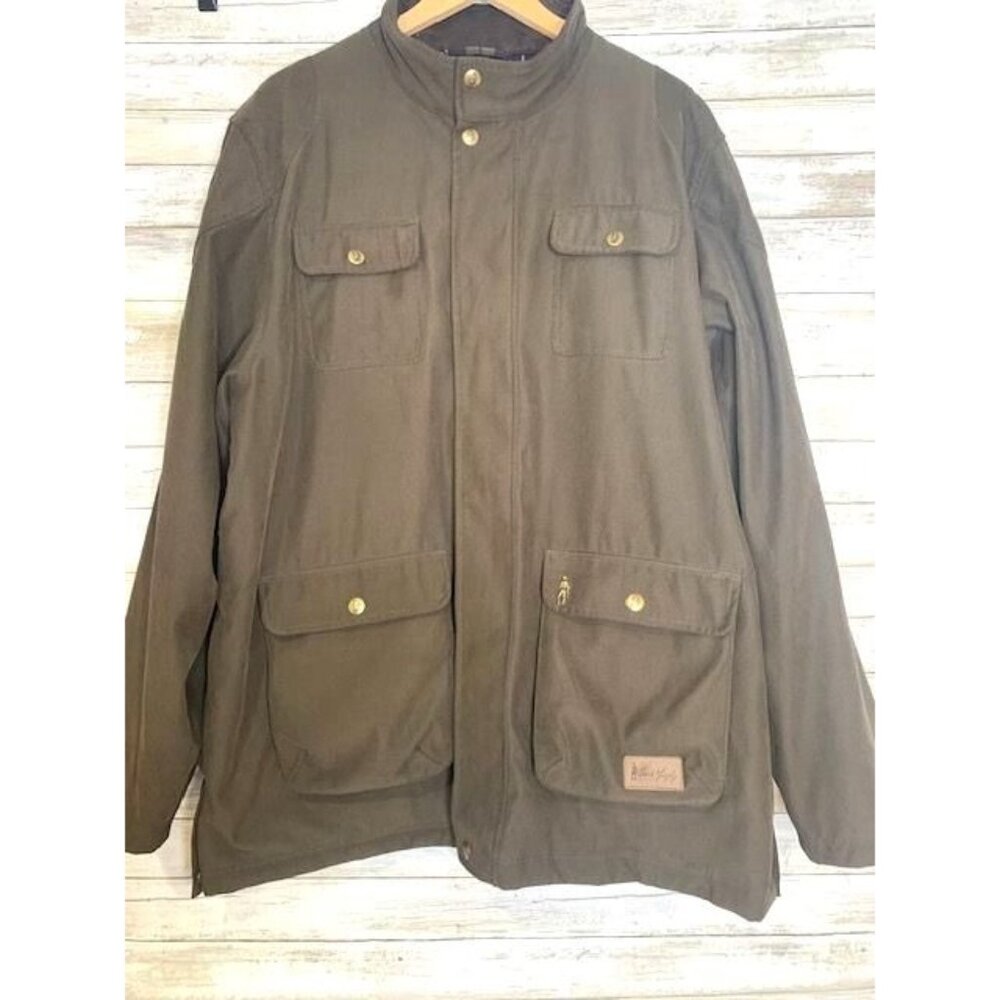 Jack Murphy Men's Fishing Shooting Hunting Waxed Jacket 3XL Olive Green Full Zip
